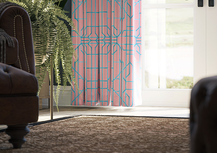 Bamboo Candy, Blue Pink - Made To Measure Curtains - Image 5